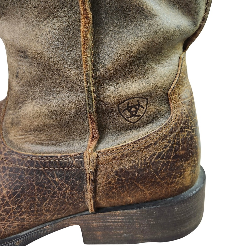 Ariat Rambler Mens‎ Brown Distressed Leather Square Toe Western Boots 13 D - Picture 10 of 12